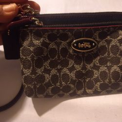 Coach Brown Signature Wristlet Wallet Small 

