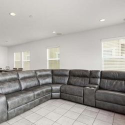 Leather Reclining Couches With USB Charging Ports