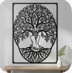 Black Wood Tree of Life Wall Art Design