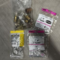 (6) Pex 3/4" Apollo And (18) 1/2" Shark bite Clamps.  