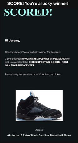 Jordan 5 Retro “Black Carolina” (Size 10.5M - 11.5M Available) | Brand New Deadstock