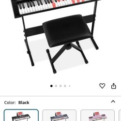 🎹 Brand New 61-Key Lighted Keyboard Piano Set w/ Stand, Bench & Mic 🎶