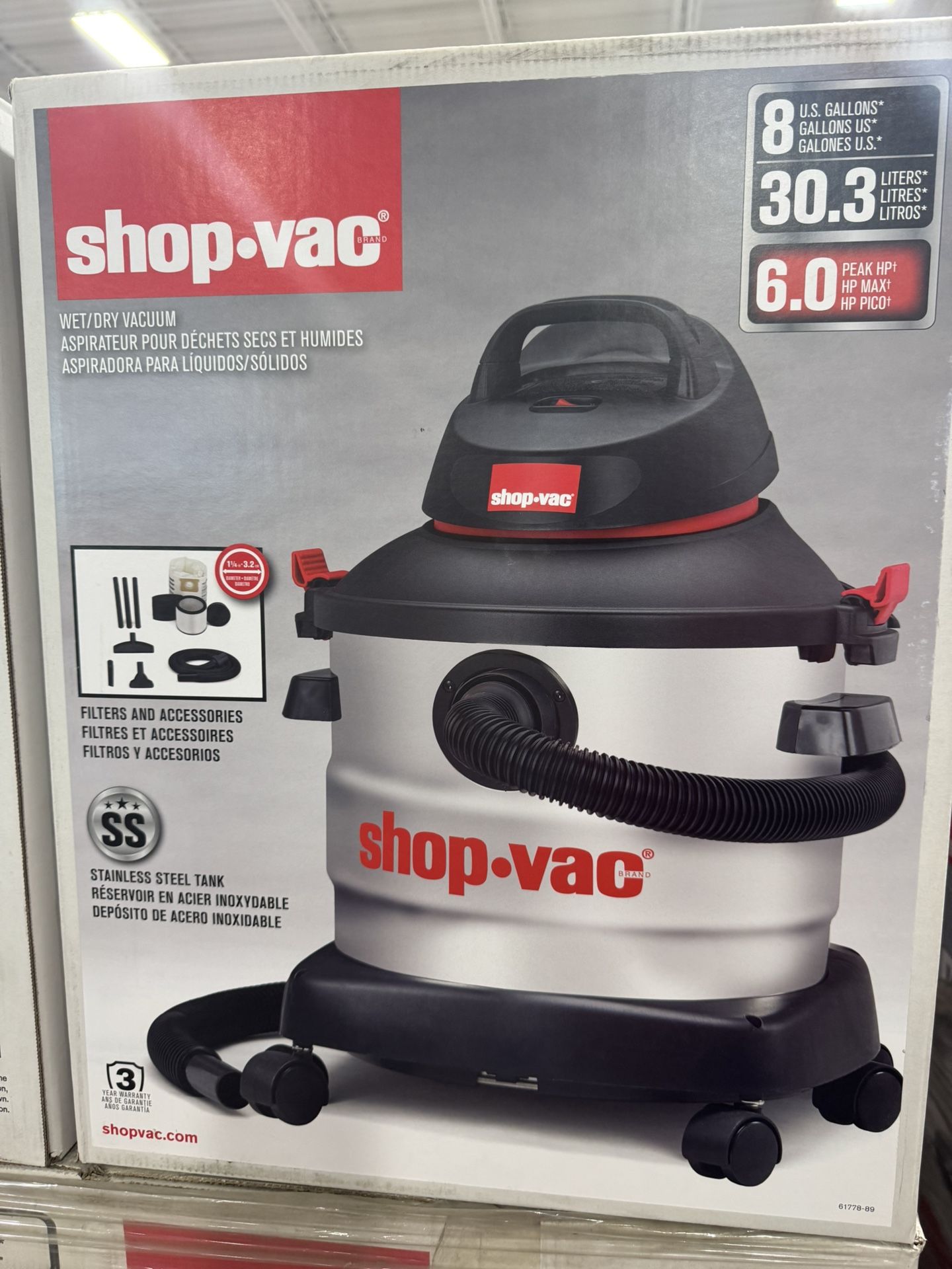 π₯ Shop-Vac 8-Gallon Stainless Steel Wet/Dry Vac β Brand New! Just $60 π₯