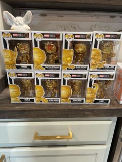 Funko Pop Marvel Studios Gold Chrome Set of 8