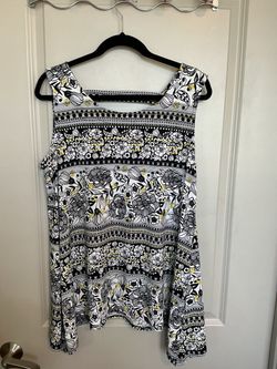 Floral Print Sleeveless Blouse Top L/XL