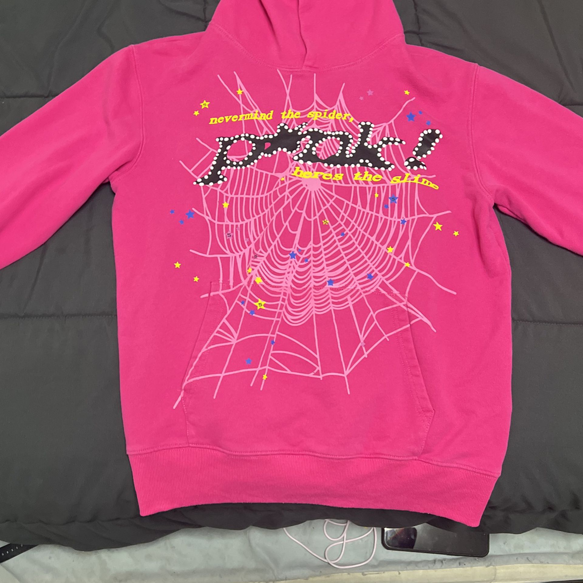Authentic Sp5der Hoodie (Pink) Small