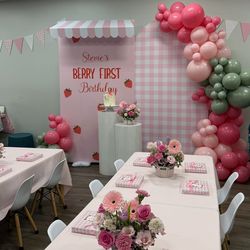 Berry First Birthday backdrop