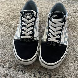Women’s Blue Checkered Vans