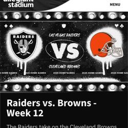 Two Raiders Tickets Vs Browns 