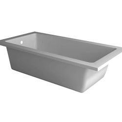Fine fixtures fall into the white, fiberglass acrylic material soaking tub, 60 inches long x 30 inches wide x 19 inches high.