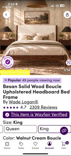 Wayfair King Size Wood Frame Bed Frame