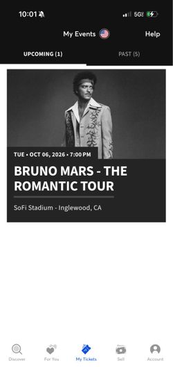 2 tickets- Bruno Mars