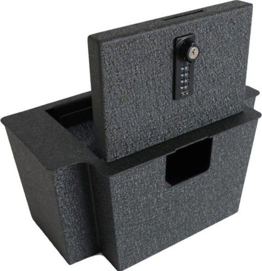 Center Console Safe Vault - KEREN Console Gun Safe Box Compatible with 2023 Chevy Silverado 1500/GMC Sierra 1500, 2024 GMC 2500, 4-Digit Combination