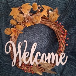 Wreath Festive Woven Willow Wood
