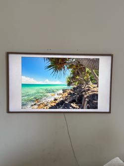 Samsung The Frame 65” with teak bevel