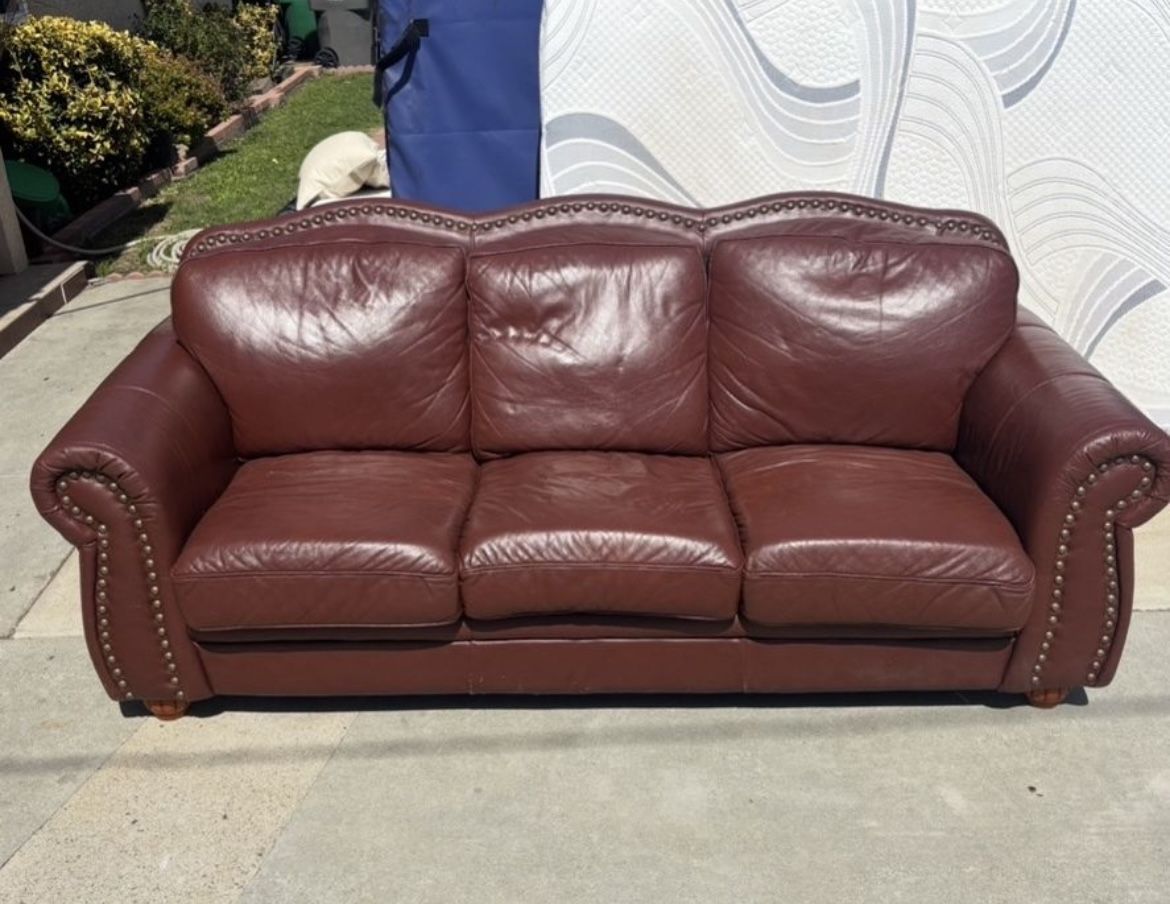Brown Leather Sofa