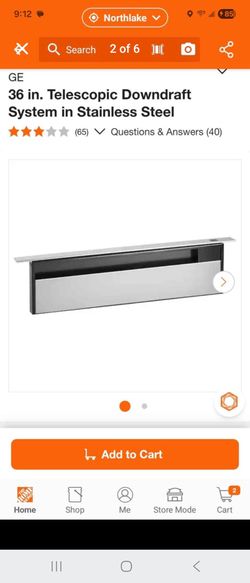 36 inch GE Telescoping downdraft exhaust vent appliance