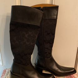 Coach Black Tall Boots Womens Size 5 1/2 B