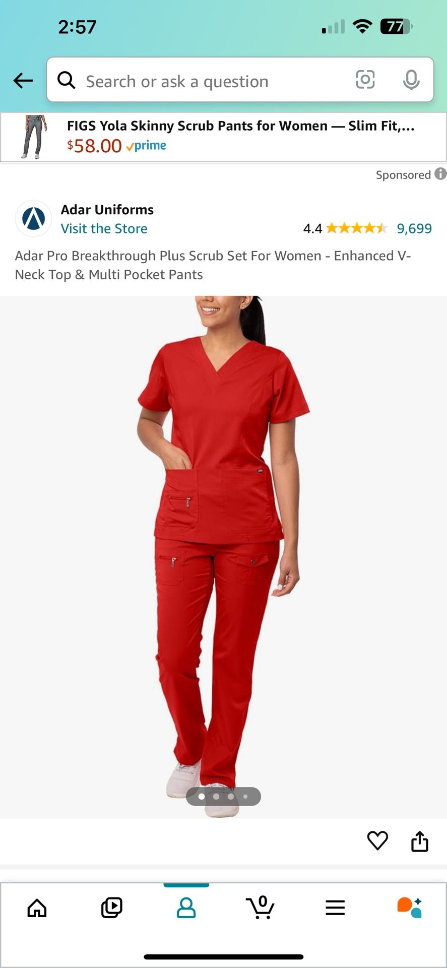 Adar Red Scrub Set