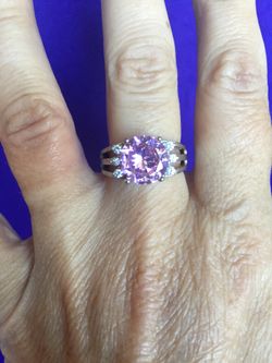 Pink sapphire and .925 SSP ring NEW!