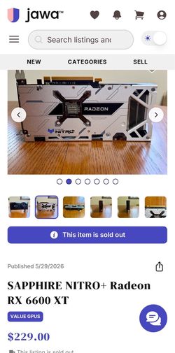 Sapphire NITRO+ Radeon RX 6600 XT GPU