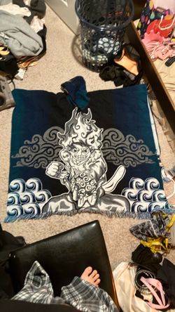 Huge Luffy Blue & White Poncho with Hood