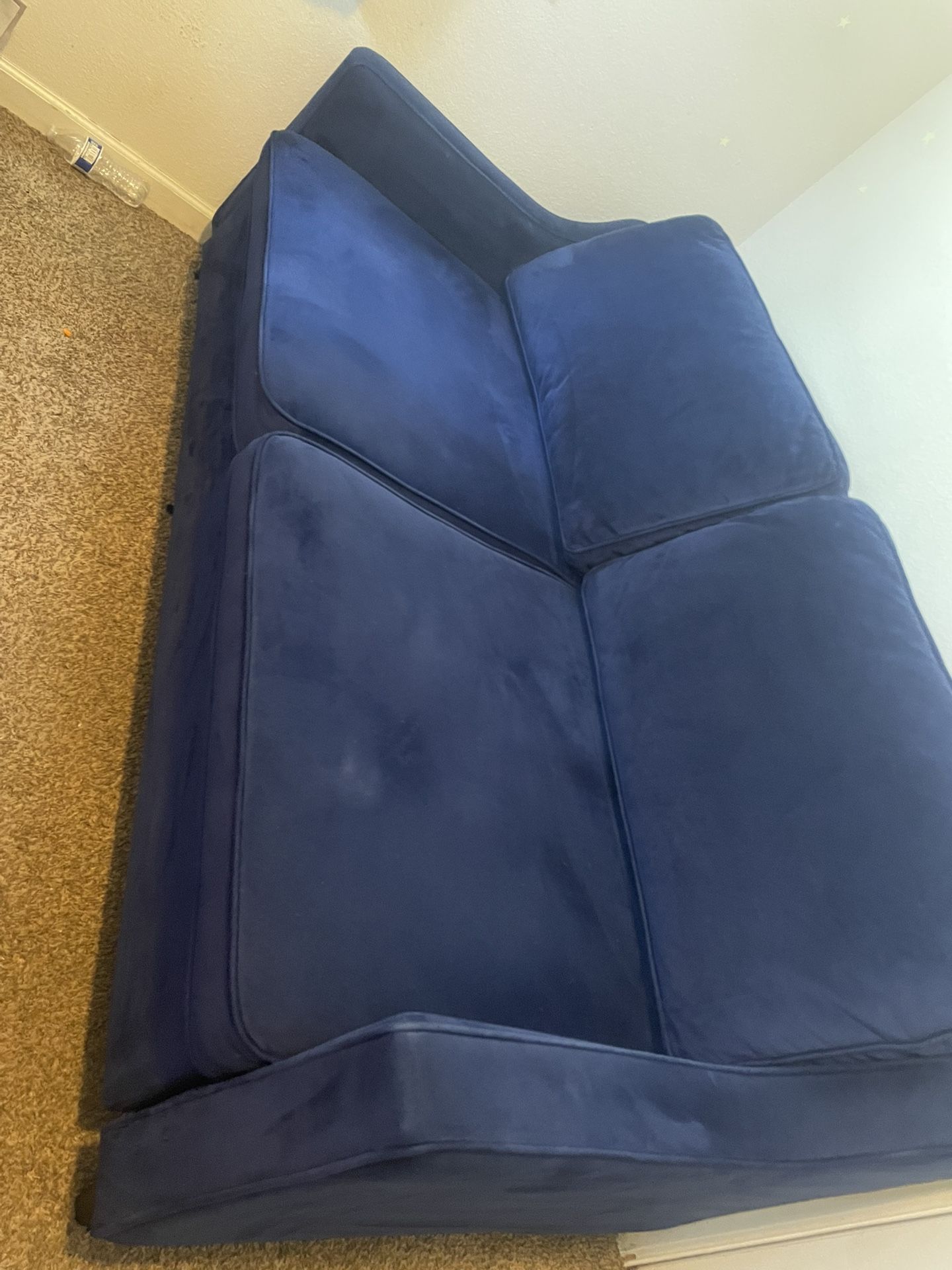 Blue Futon Couch Turn’s Into a Bed Also