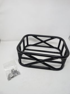 Black Metal Rear Cargo Bike Basket Rack