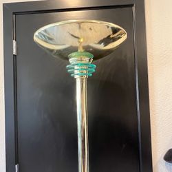 1970’s bronze lamp with glass rings 