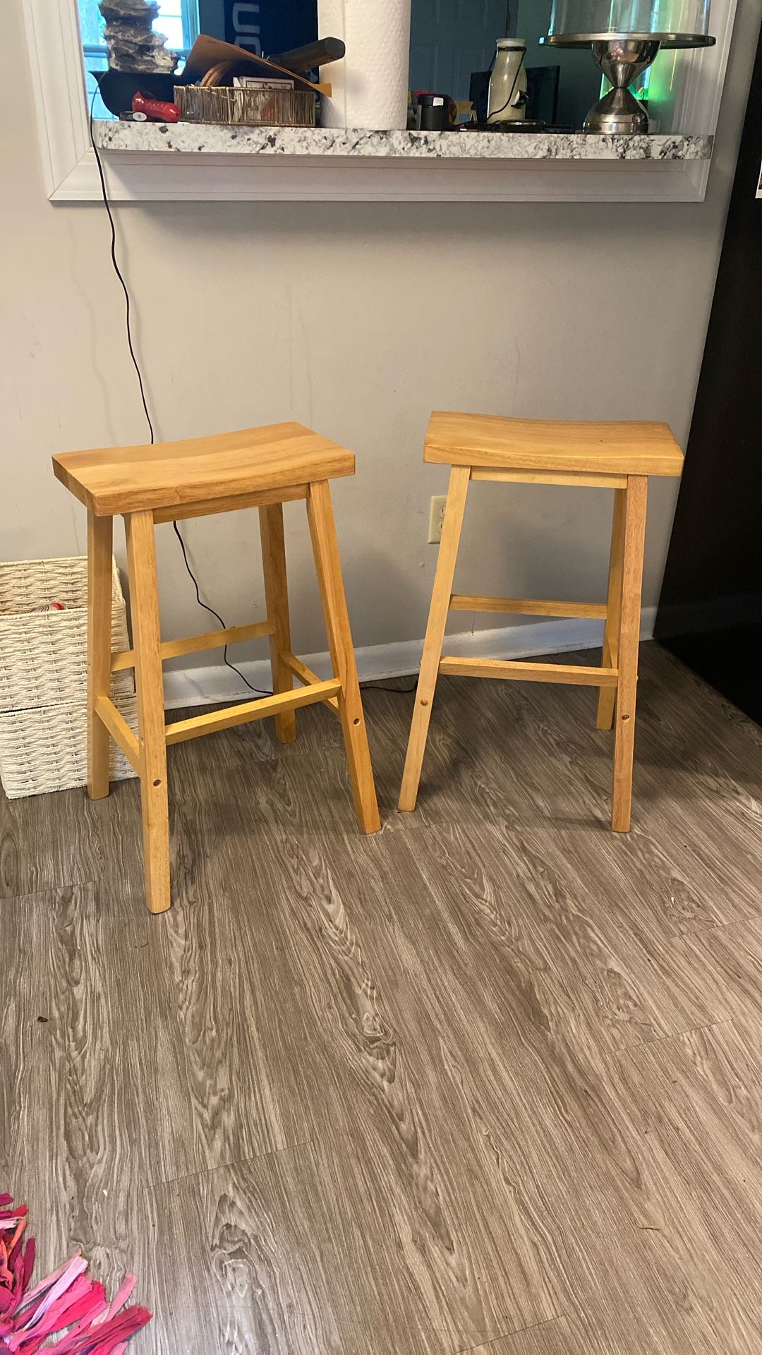 Wooden Bar Stool Set