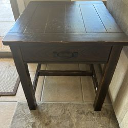 Real wood end table