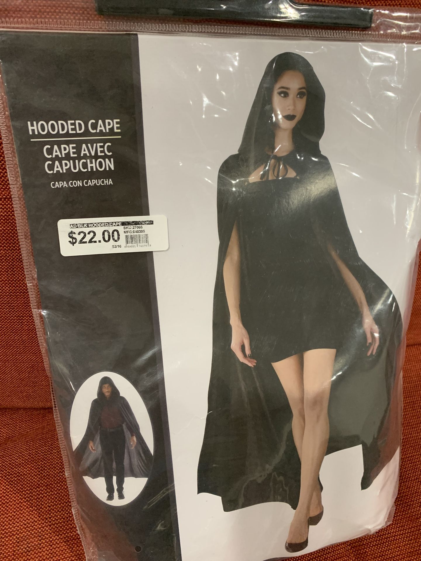 Halloween Black Hooded Cape
