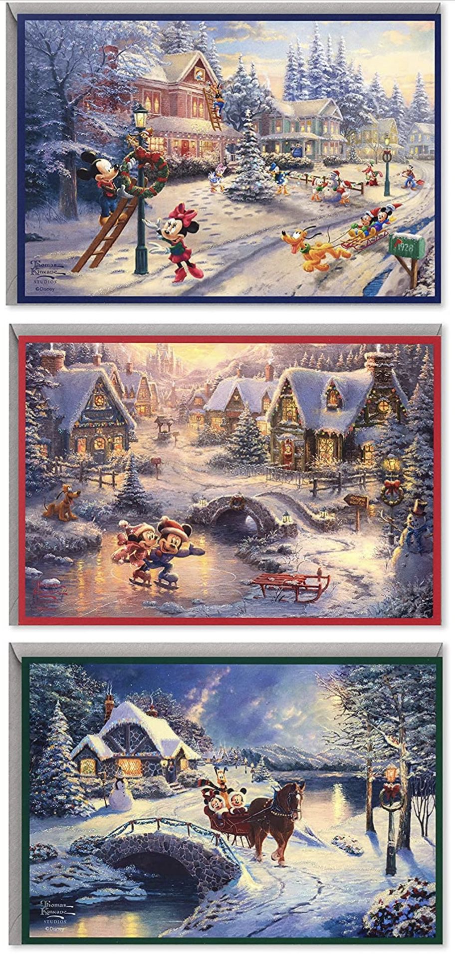 New Mickey Mouse Christmas Cards 24 Count