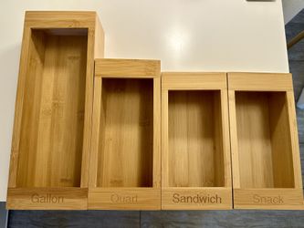 Bamboo Food Storage Bag Organizer 