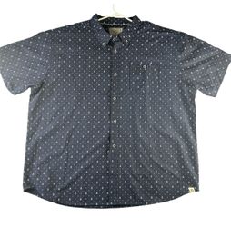Free Planet 4X Navy Blue Anchor Print Button Down Shirt Men’s Big Tall 4XL Comfy