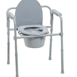 Drive Medical Portable Toilet, Supports Bariatric Individuals Weighing Up To 350 Lbs