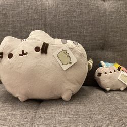Set of 2 Pusheen cute cat plushies dolls toys Unicorn keychain brand new!!