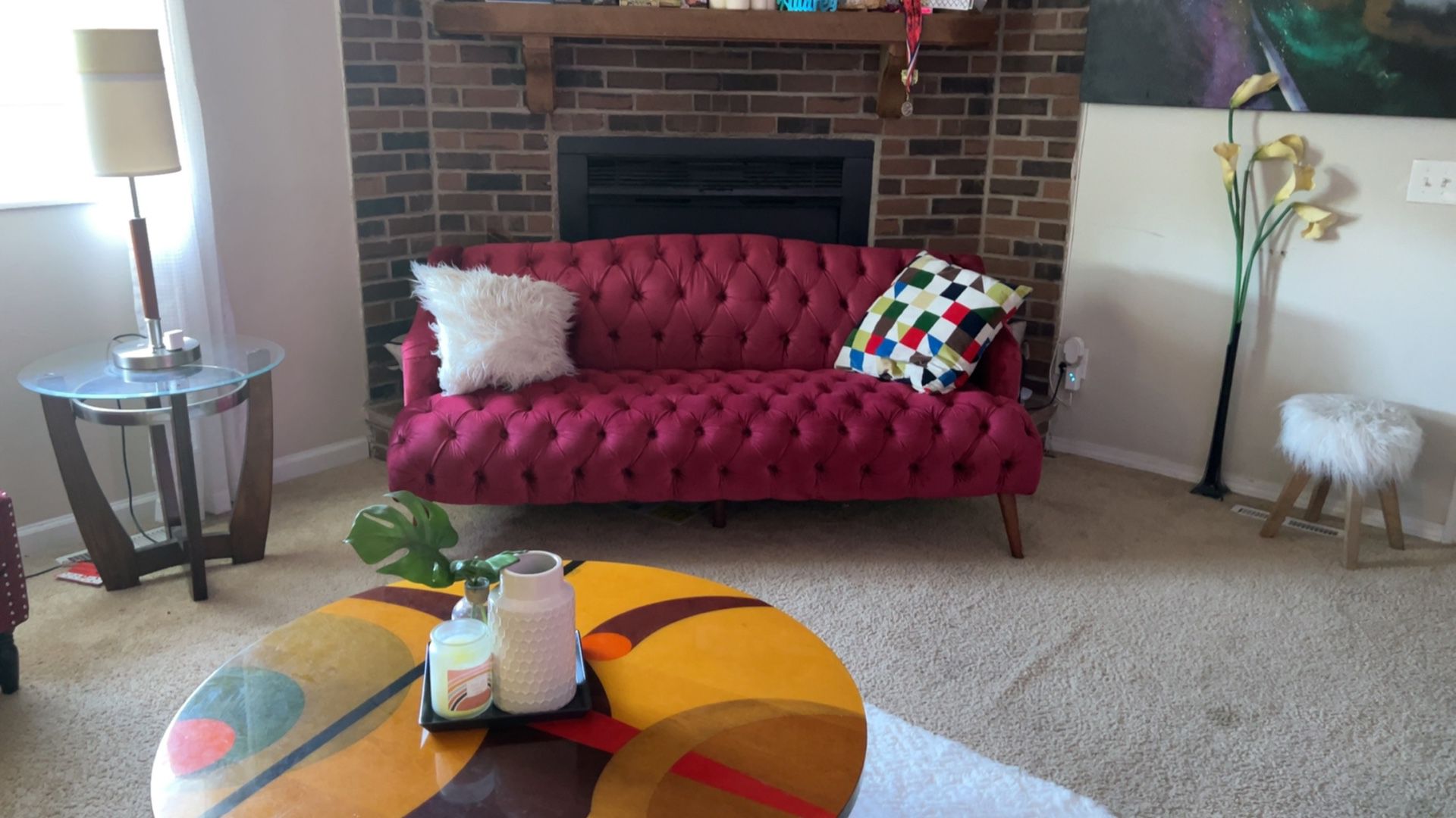 Sofa & Love Seat Burgundy/Red Set 