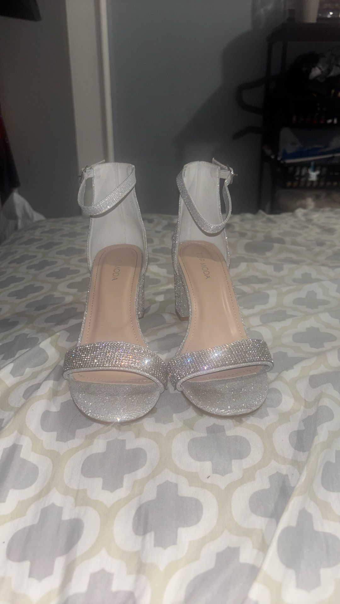 TOP Moda Platform High Heel Open Toe Sliver