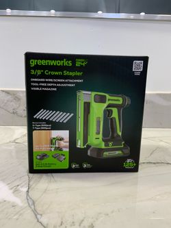 Greenworks POWERALL 24V Cordless 3/8"" Crown T50 Stapler with 2Ah Battery and Charger