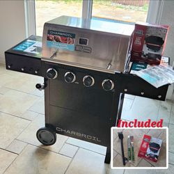NEW Char-Broil 4-Burner Gas Grill + New Grill Cover & Tools