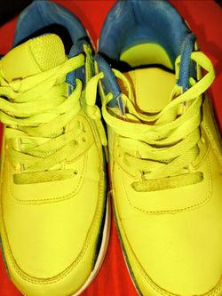 Yellow and Blue Low-Top Sneakers