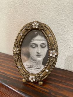 Aaron Brothers Decorative Antique with Crystals Mini Picture Frame