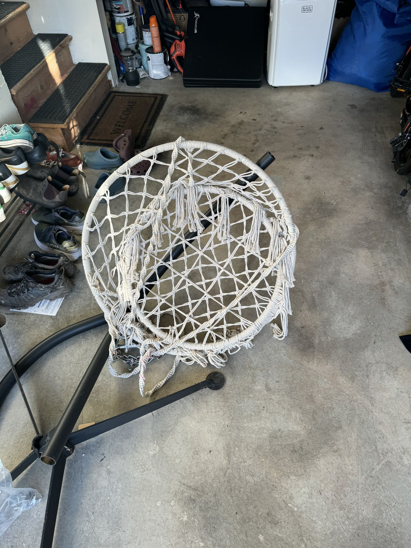 Price Drop Hanging Chair Frame With Chair (for Inside Or Patio) 