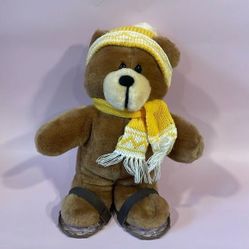 1988 Dakin Hand Crafted Snow Time Bear Plush - Snowshoes - Good Housekeeping EUC