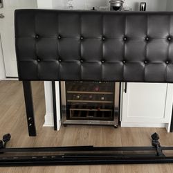 Black Faux Leather Headboard 