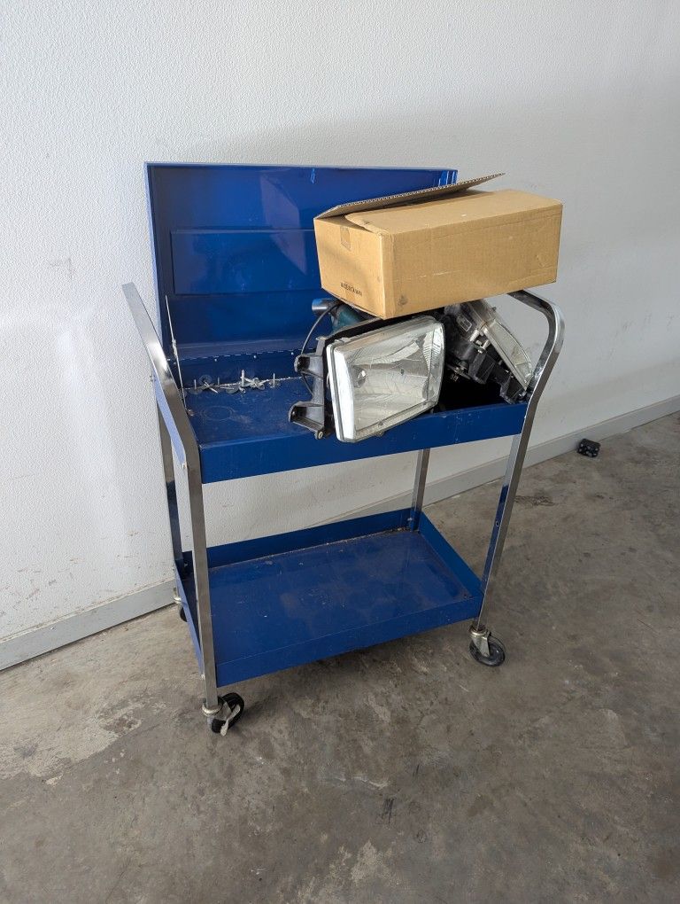 Blue Rolling Tool Cart