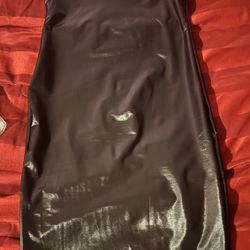 L Black Suede Body Con Dress