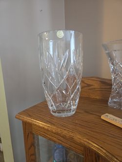Large 24% Lead Crystal Vase