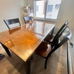 Modern Extendable Dining Table Set 4 ochairs with Storage Bench – Good Condition